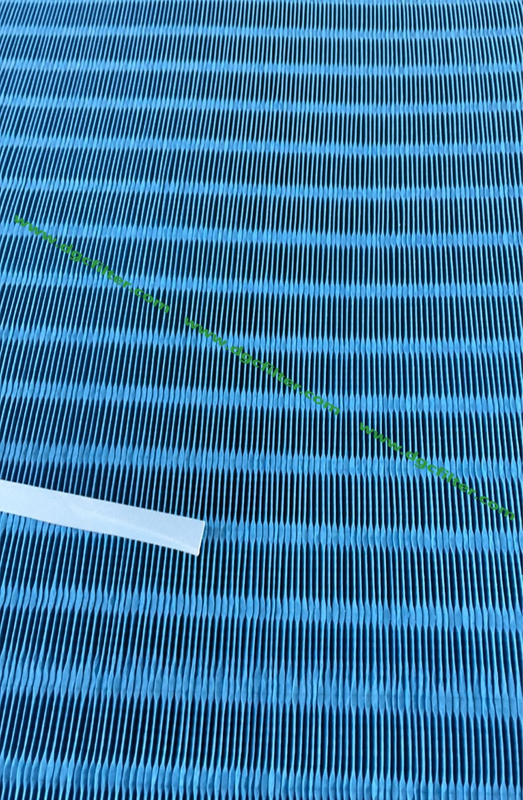 Pleated Filter Media 80%Cellulose&20%Polyester with Flame Retardant Properties, Blue Color